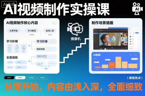 AI视频制作实操课，从零开始，内容由浅入深，全面细致-尤课网创
