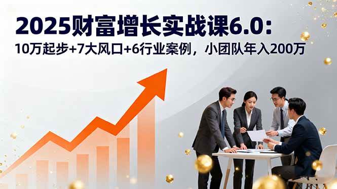 （16004期）2025财富增长实战课6.0：10万起步+7大风口+6行业案例，小团队年入200万-尤课网创