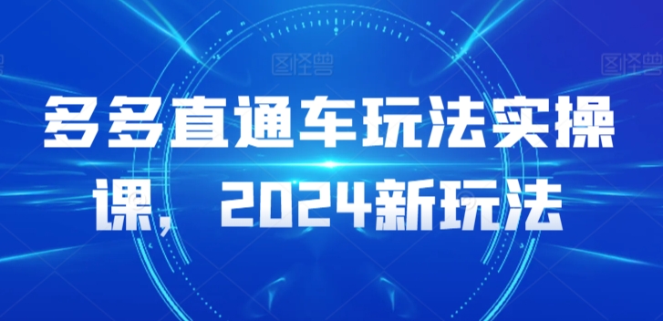 多多直通车玩法实操课，2024新玩法-尤课网创