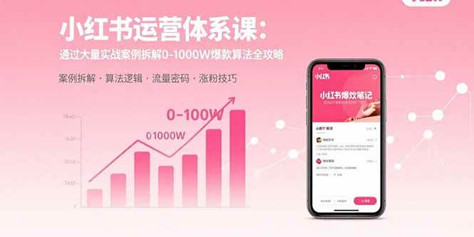 （15792期）小红书运营体系课：通过大量实战案例拆解0-1000W爆款算法全攻略-尤课网创