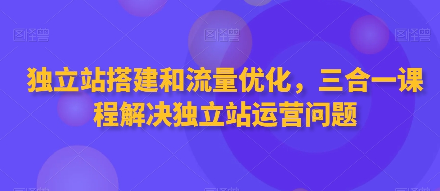 独立站搭建和流量优化，三合一课程解决独立站运营问题-尤课网创