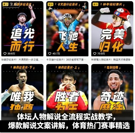 体坛人物解说全流程实战教学，爆款解说文案讲解，体育热门赛事精选-尤课网创