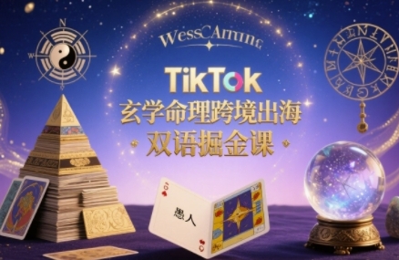 TikTok玄学命理跨境出海双语掘金课，手把手教你用命理知识精准直击海外用户痛点-尤课网创