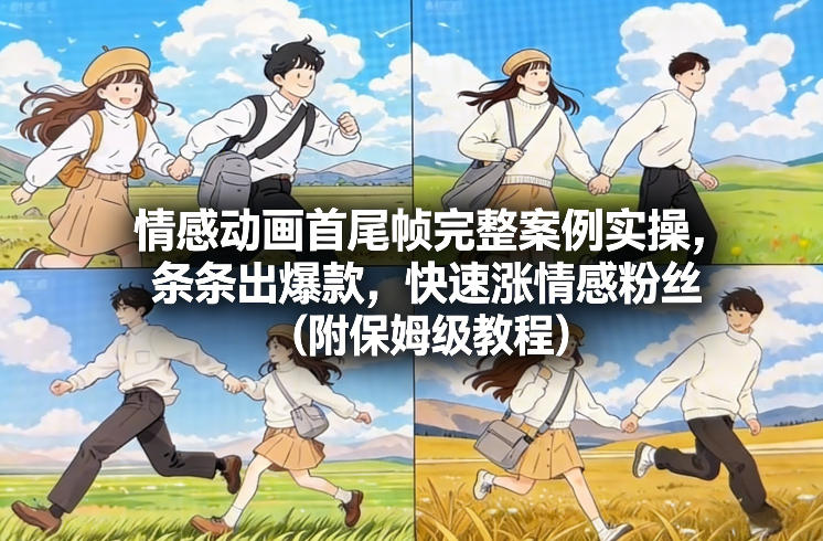 情感动画首尾帧完整案例实操，条条出爆款，快速涨情感粉丝(附保姆级教程)-尤课网创