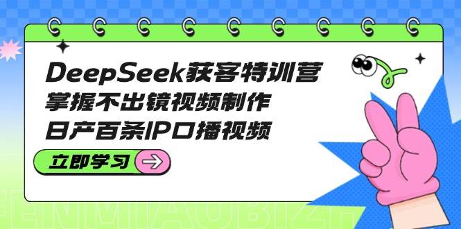 DeepSeek获客特训营：掌握不出镜视频制作，日产百条IP口播视频-尤课网创