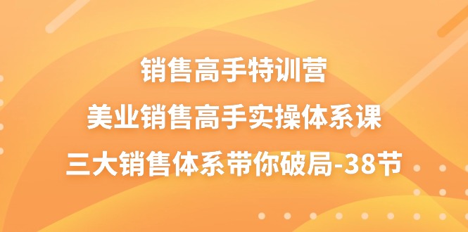 销售高手特训营，美业销售高手实操体系课，三大销售体系带你破局（38节）-尤课网创