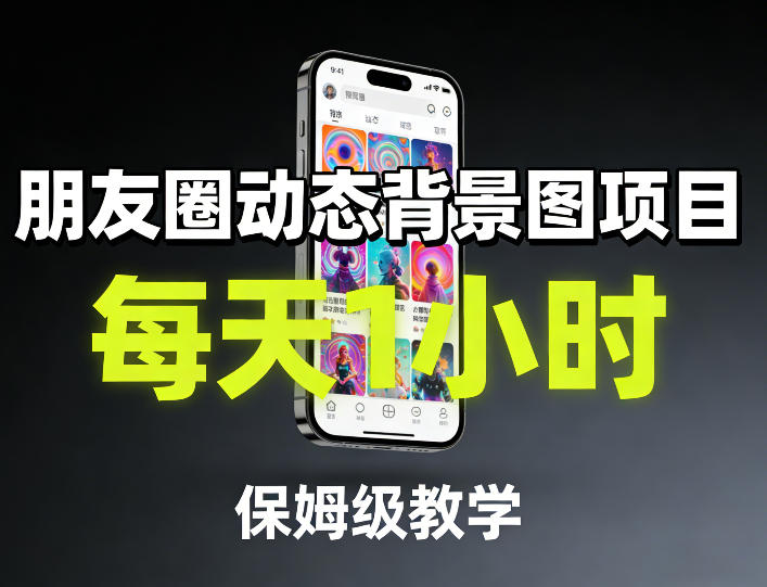 朋友圈动态背景图项目，每天1小时，保姆级教学-尤课网创