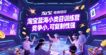 淘宝蓝海小类目训练营， 竞争小，可复制性强-尤课网创