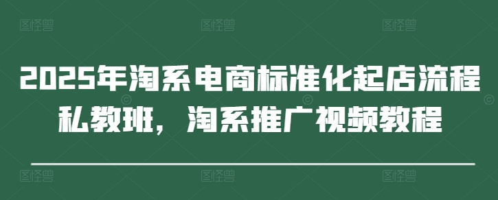 2025年淘系电商标准化起店流程私教班，淘系推广视频教程-尤课网创