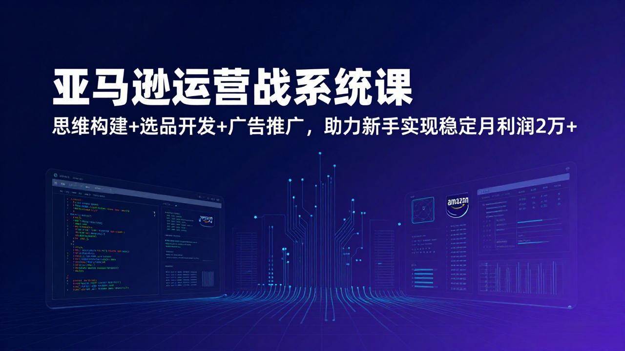 （17311期）亚马逊运营实战系统课，思维构建+选品开发+广告推广，助力新手实现稳定月利润2万+（更新）-尤课网创