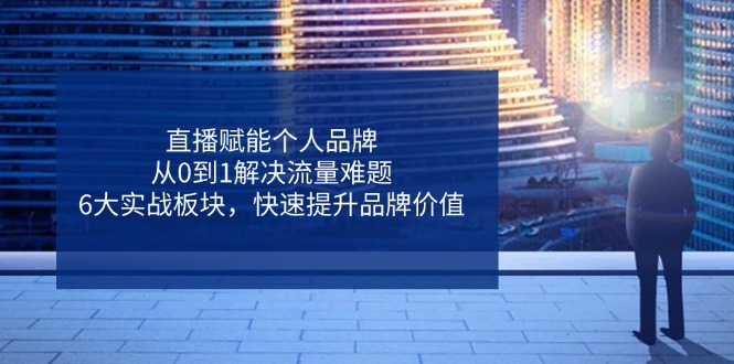 直播赋能个人品牌，从0到1解决流量难题，6大实战板块，快速提升品牌价值-尤课网创