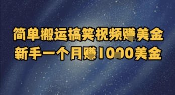 简单搬运搞笑视频挣美金，新手一个月入1k美金-尤课网创