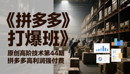 《拼多多打爆班》原创高阶技术第44期，拼多多高利润强付费-尤课网创