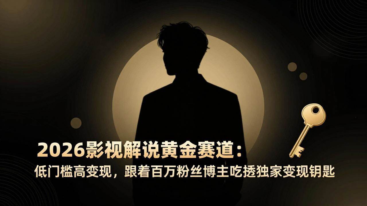 (17721期)2026影视解说黄金赛道:低门槛高变现,跟着百万粉丝博主吃透独家变现钥匙-尤课网创