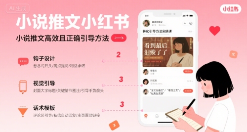小说推文小红书高转化引导方法实操课，小说推文高效且正确引导方法-尤课网创