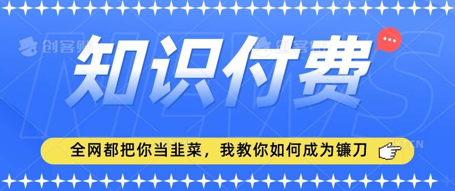2024最新知识付费项目，小白也能轻松入局，全网都在教你做项目，我教你做镰刀【揭秘】-尤课网创