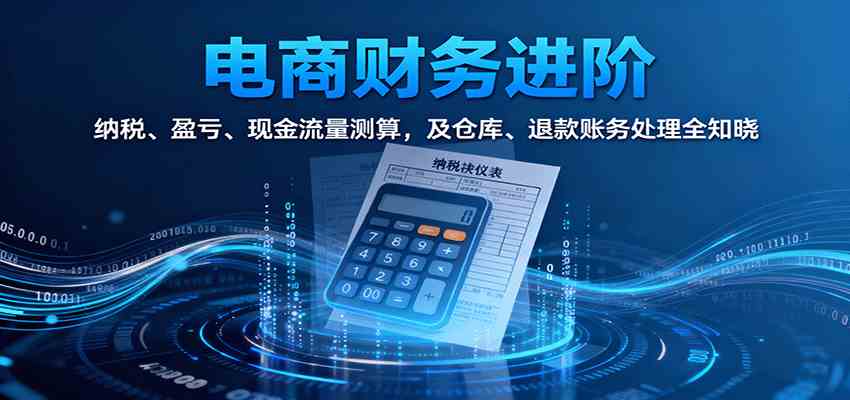 电商财务进阶:纳税、盈亏、现金流量测算,及仓库、退款账务处理全知晓-尤课网创
