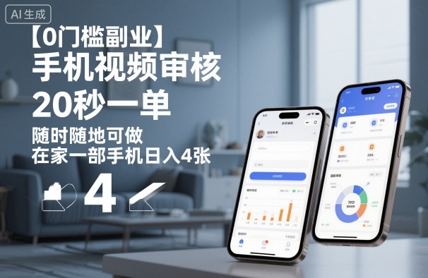 【0门槛副业】手机视频审核，20秒一单，随时随地可做，在家一部手机日入4张【揭秘】-尤课网创