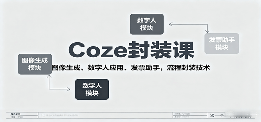 Coze封装课，图像生成、数字人应用、发票助手，流程封装技术-尤课网创