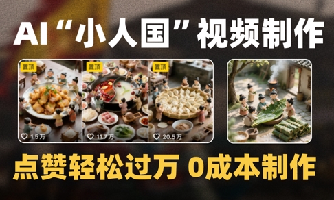 爆款1000W+播放微缩景观迷你小人国AI视频0成本制作全流程教学-尤课网创