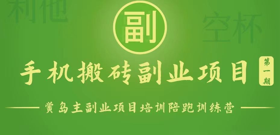 手机搬砖小副业项目训练营1.0，能用手机做的简单小副业-尤课网创
