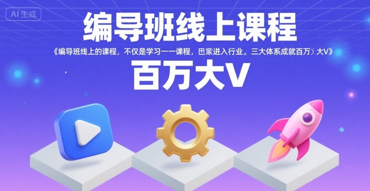 编导班线上课程，不仅是学习一门课程，更是进入一个行业，三大体系成就百万大V-尤课网创