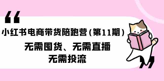 （9996期）小红书电商带货陪跑营(第11期)无需囤货、无需直播、无需投流（送往期10套）-尤课网创