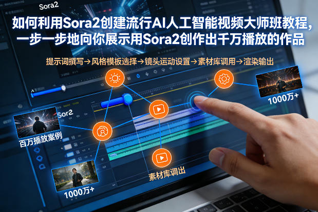 如何利用Sora2创建流行AI人工智能视频大师班，一步一步地向你展示用Sora2创作出千万播放的作品-尤课网创
