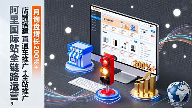 (16311期)阿里国际站全链路运营,店铺搭建+直通车推广+全站推广,月询盘增长200%+-尤课网创