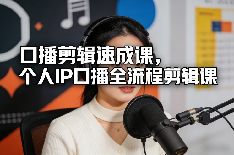 口播剪辑速成课，个人IP口播全流程剪辑课-尤课网创