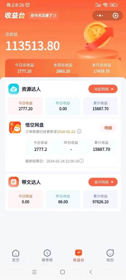 2024年最新蓝海项目，悟空网盘拉新，日入2700+错过后悔一年【附保姆级教…-尤课网创