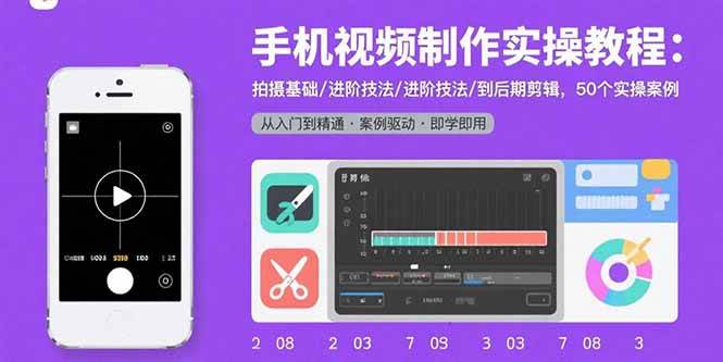 （15789期）手机视频制作实操教程：拍摄基础/进阶技法/到后期剪辑，50个实操案例-尤课网创