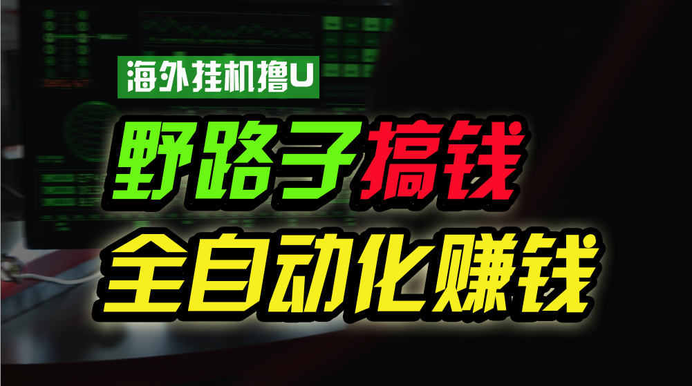 海外挂机撸U新平台，日赚8-15美元，全程无人值守，可批量放大，工作室内部项目！-尤课网创