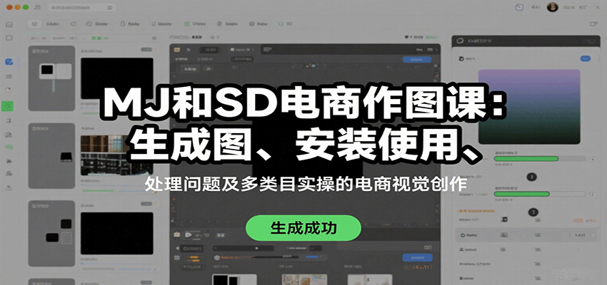 MJ和SD电商作图课：生成图、安装使用、处理问题及多类目实操的电商视觉创作-尤课网创