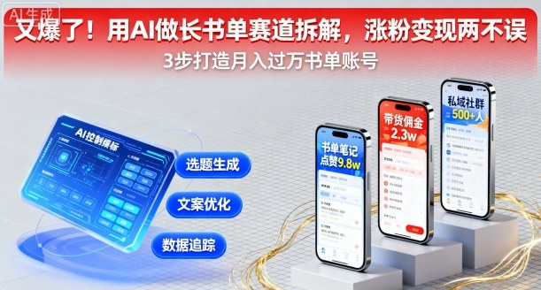 又爆了！用AI做长书单赛道拆解，涨粉变现两不误-尤课网创