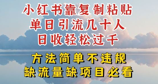 小红书靠复制粘贴单日引流几十人目收轻松过千，方法简单不违规【揭秘】-尤课网创