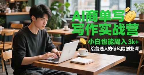 AI商单写作实战营，小白也能周入3k+，给普通人的低风险创业课-尤课网创