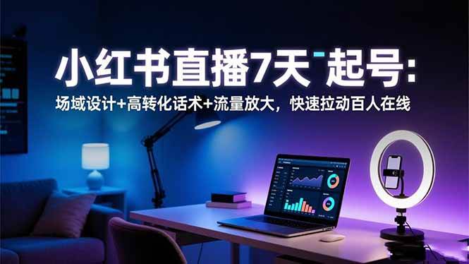 （16537期）小红书直播7天起号：场域设计+高转化话术+流量放大，快速拉动百人在线-尤课网创