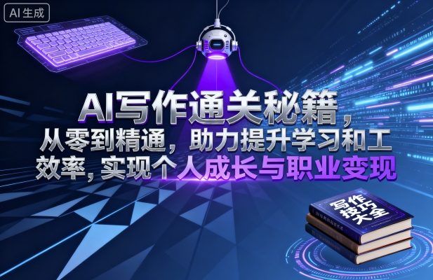 AI写作通关秘籍，从零到精通，助力提升学习和工作效率，实现个人成长与职业变现-尤课网创