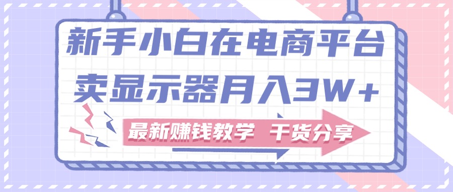 （11053期）新手小白如何做到在电商平台卖显示器月入3W+，最新赚钱教学干货分享-尤课网创