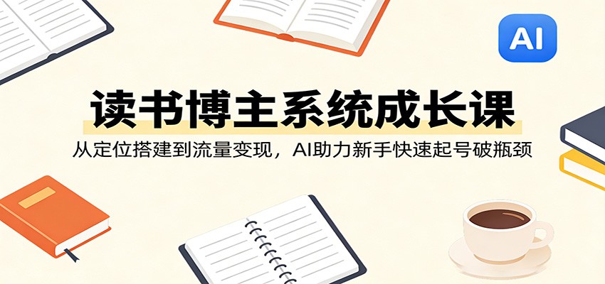 读书博主系统成长课：从定位搭建到流量变现，AI助力新手快速起号破瓶颈-尤课网创