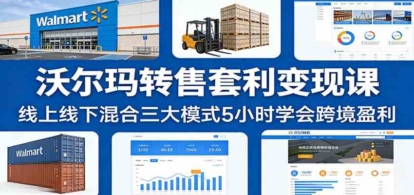 沃尔玛转售套利变现课：线上线下混合三大模式5小时学会跨境盈利-尤课网创