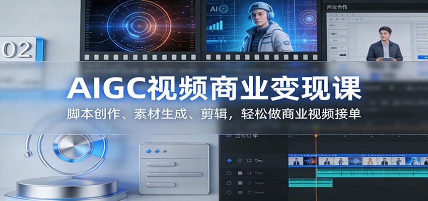 AIGC视频商业变现课:脚本创作、素材生成、剪辑,轻松做商业视频接单-尤课网创