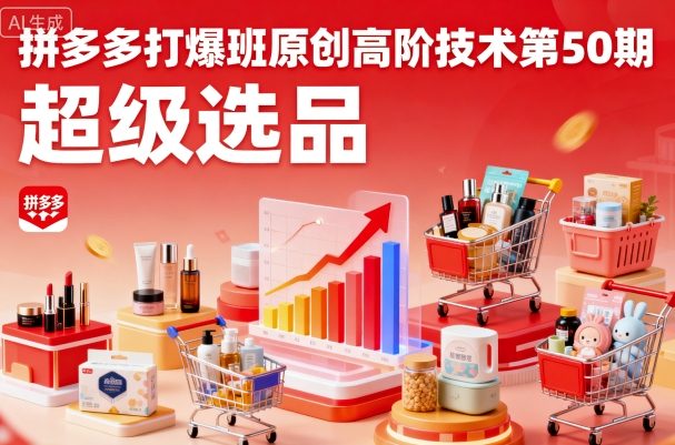 拼多多打爆班原创高阶技术第50期，超级选品-尤课网创