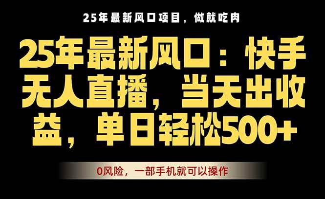 （16007期）25年最新无人直播玩法，当天秒出单，一部手机就可操作-尤课网创