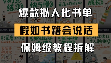 最新爆款拟人化书单玩法，假如书籍会说话，保姆级教程-尤课网创