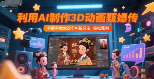 利用AI制作3D动画甄嬛传，流量爆了，手把手教你这个AI新玩法，轻松涨粉-尤课网创