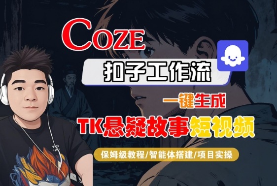 Coze扣子智能体工作流一键生成“TK悬疑故事“短视频，全流程保姆级教学-尤课网创