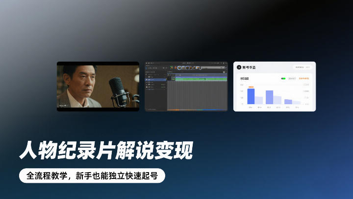 人物纪录片解说变现，全流程教学，新手也能独立快速起号-尤课网创