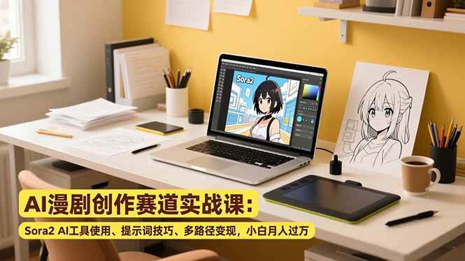 （16936期）AI漫剧创作赛道实战课：Sora2 AI工具使用、提示词技巧、多路径变现，小白月入过万-尤课网创